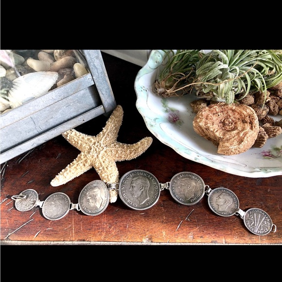 Vintage Silver Coin Bracelet Historic Jewelry WW2 Era Australian Coins Statement - Picture 9 of 9